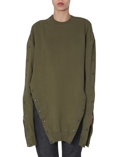 Shop Diesel Red Tag Sweatshirt In Collab With Glenn Martens In Green