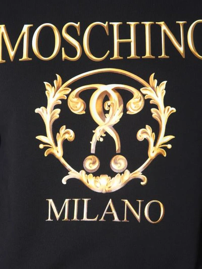 Shop Moschino Crew Neck Sweatshirt In Black