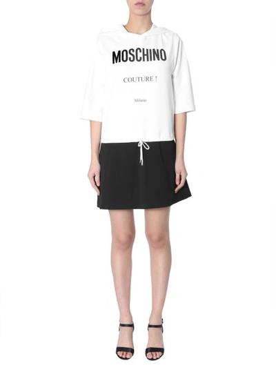 Shop Moschino Cotton Fleece Short Dress In Multicolour