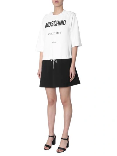 Shop Moschino Cotton Fleece Short Dress In Multicolour