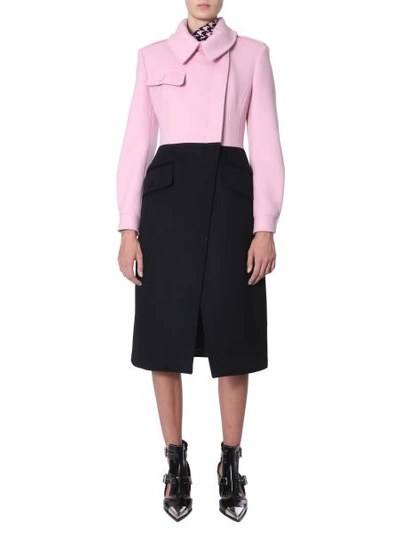 Shop Alexander Mcqueen Two-colored Coat In Pink