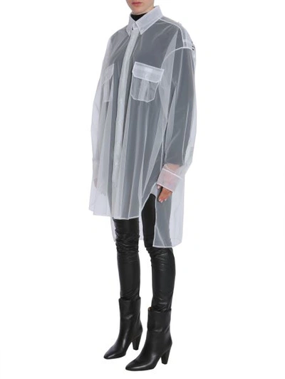 Shop Maison Margiela Long Tulle Shirt In White