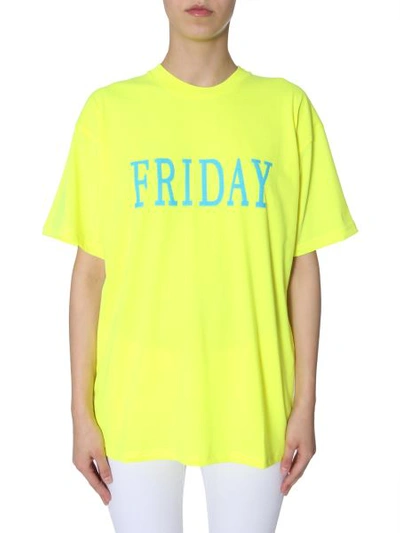 Shop Alberta Ferretti Oversized T-shirt In Yellow