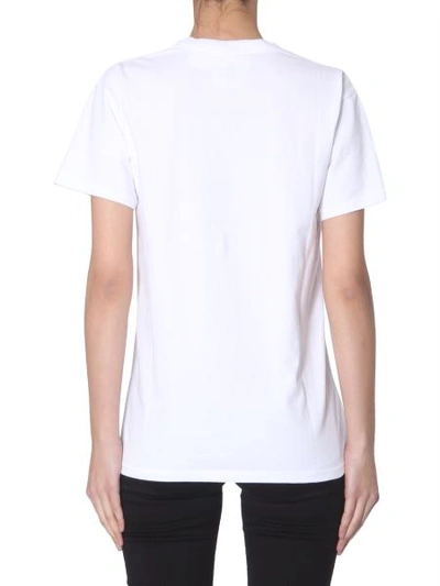 Shop Helmut Lang Cotton Crew Neck T-shirt With Embroidered Logo In White