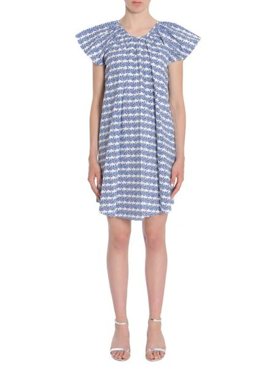 Shop Opening Ceremony Printed Cotton Poplin Dress In Blue