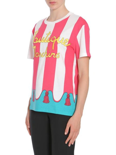 Shop Boutique Moschino Round Collar T-shirt In Pink