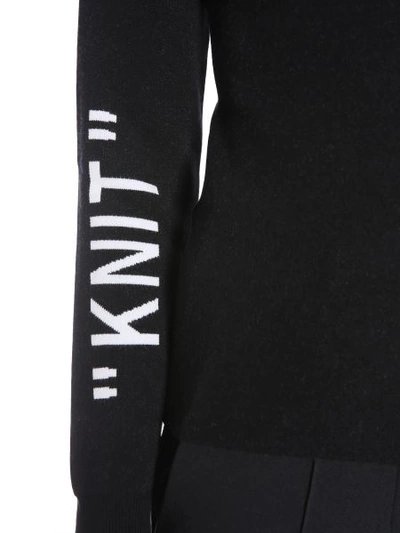 Shop Off-white Jumper With "knit" Intarsia In Black