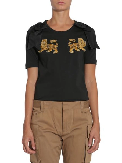 Shop Dsquared2 T-shirt With Bows And Patches In Black