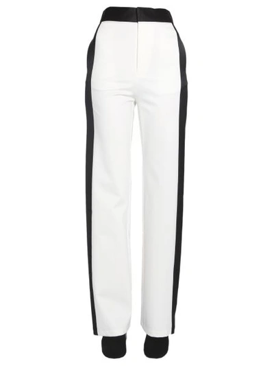 Shop Mm6 Maison Margiela Trousers With Side Band In White