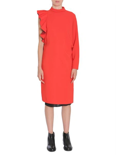 Shop Givenchy One-shoulder Dress In Red