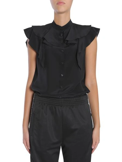 Shop Givenchy Ruffled Top In Black