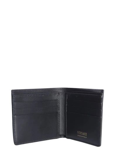 Shop Versace Wallet With Vintage Logo In Black