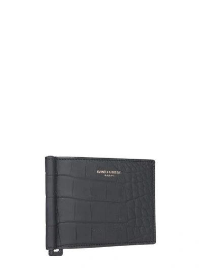 Shop Saint Laurent Bill Clip Wallet In Black