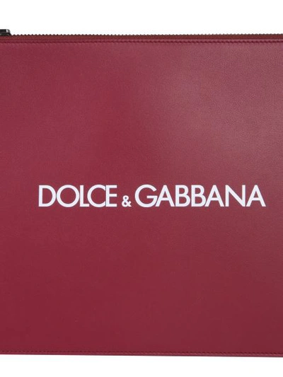 Shop Dolce & Gabbana Document Holder With Logo In Red