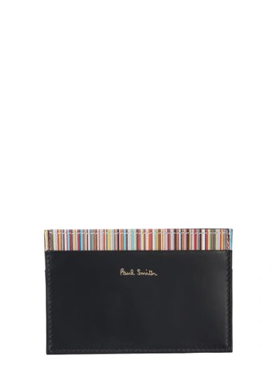 Shop Paul Smith Card Holder With Stripe Signature In Black