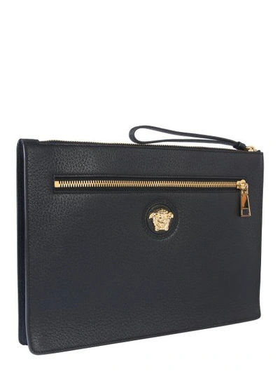 Shop Versace Large Palazzo Clutch In Black