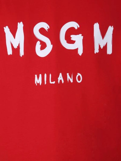 Shop Msgm Round Neck T-shirt In Red