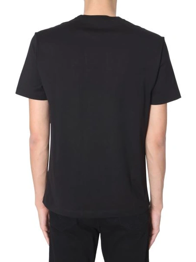 Shop Versace T-shirt With Embroidered Logo In Black