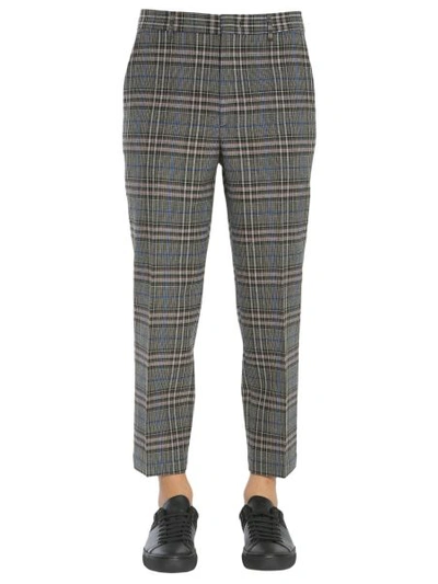 Shop Msgm Check Trousers In Multicolour