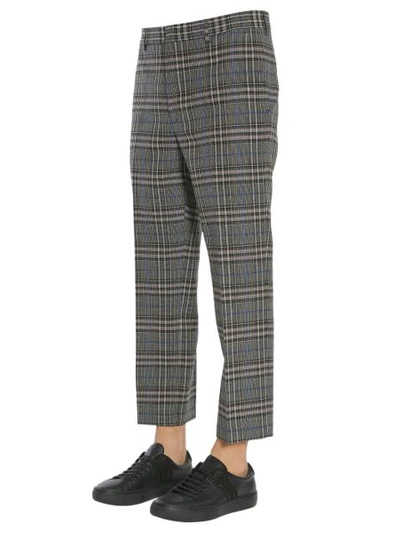 Shop Msgm Check Trousers In Multicolour