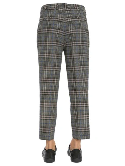 Shop Msgm Check Trousers In Multicolour