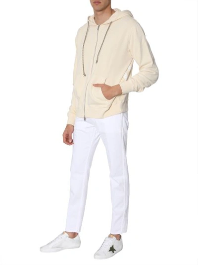 Shop Golden Goose Adidas Zip-up Hood Sweatshirt In Ivory