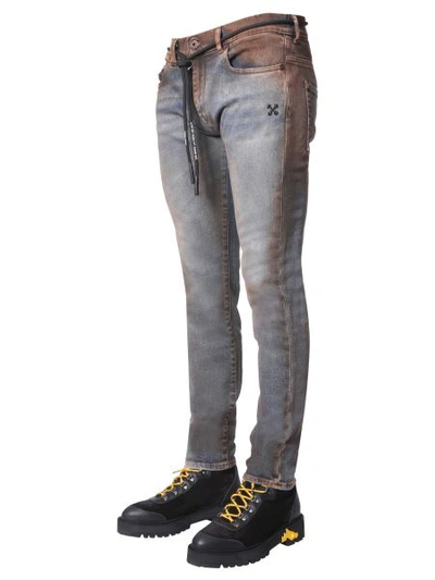 Shop Off-white Skinny Fit Jeans In Multicolour