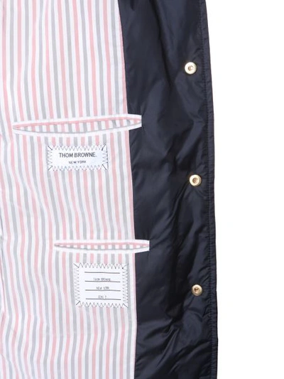Shop Thom Browne Hooded Bomber In Blue