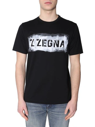 Shop Z Zegna Round Neck T-shirt In Black