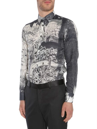 Shop Alexander Mcqueen "london Map" Print Shirt In White