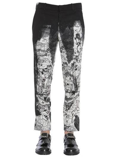 Shop Alexander Mcqueen "london Map" Print Trousers In White