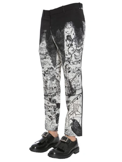 Shop Alexander Mcqueen "london Map" Print Trousers In White