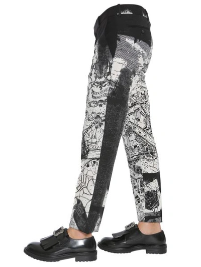 Shop Alexander Mcqueen "london Map" Print Trousers In White