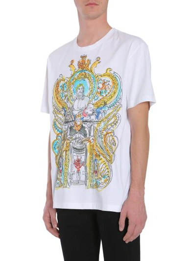 Shop Versace Round Collar T-shirt In White