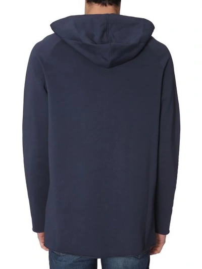 Shop Balmain Hooded Sweatshirt In Blue