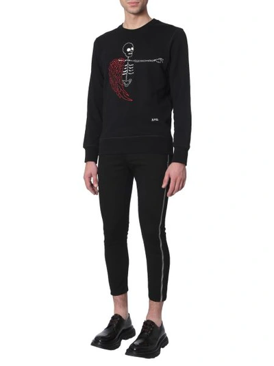 Shop Alexander Mcqueen Embroidered Sweatshirt In Black