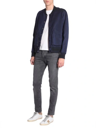 Shop Golden Goose "toby" Bomber Jacket In Blue