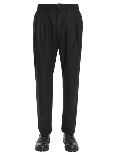 Shop Tommy Hilfiger Wool Trousers In Black