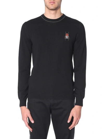 Shop Alexander Mcqueen Beetle Embroidery Sweater In Black