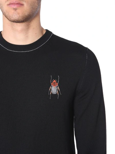 Shop Alexander Mcqueen Beetle Embroidery Sweater In Black