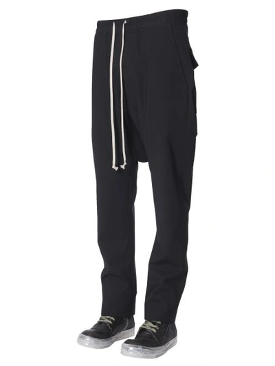 Shop Rick Owens Trousers With Elastic Waist In Black