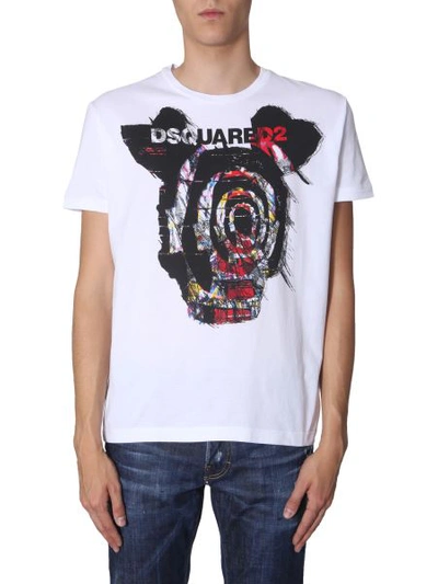 Shop Dsquared2 Printed T -shirt In White