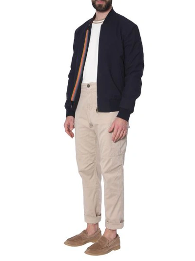 Shop Paul Smith Cotton Bomber Jacket In Blue