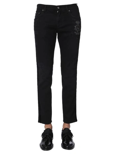 Shop Dolce & Gabbana Skinny Fit Jeans In Black