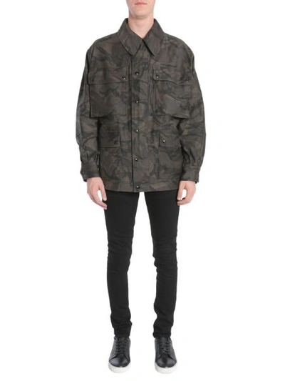 Shop Tom Ford Camouflage Jacket In Military Green