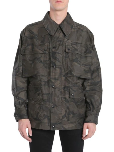 Shop Tom Ford Camouflage Jacket In Military Green