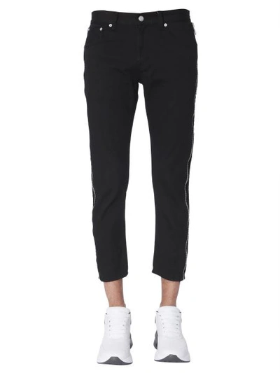 Shop Alexander Mcqueen Jeans With Side Zips In Black