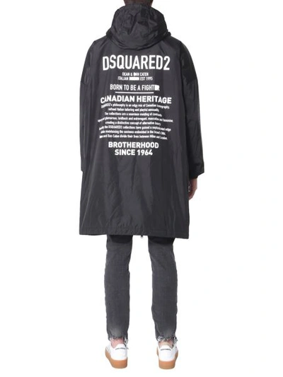 Shop Dsquared2 Parka With Zip And Hood In Black