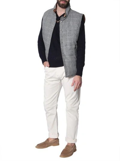 Shop Brunello Cucinelli Down Sleeveless Vest Jacket In Grey