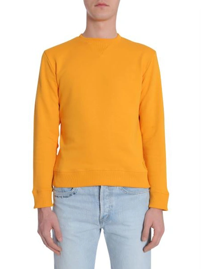 Shop Saint Laurent Round Collar Sweatshirt In Yellow
